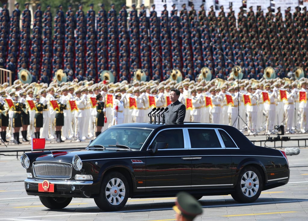 President Xi Jinping reviews troops in Tiananmen Square during the Victory Day parade in 2015. It was the last time China held a military parade to mark the day Japan officially accepted the terms of surrender imposed by the Allied Forces in the Pacific conflict. Photo: EPA President Xi Jinping reviews troops in Tiananmen Square during the Victory Day parade in 2015. It was the last time China held a military parade to mark the day Japan officially accepted the terms of surrender imposed by the Allied Forces in the Pacific conflict. Photo: EPA