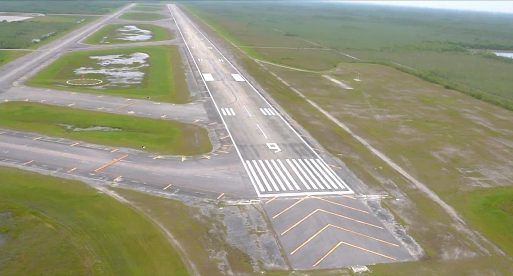 The detention facility is located at an isolated Everglades airfield surrounded by swampland. Photo: Office of Attorney General James Uthmeier via AP The detention facility is located at an isolated Everglades airfield surrounded by swampland. Photo: Office of Attorney General James Uthmeier via AP