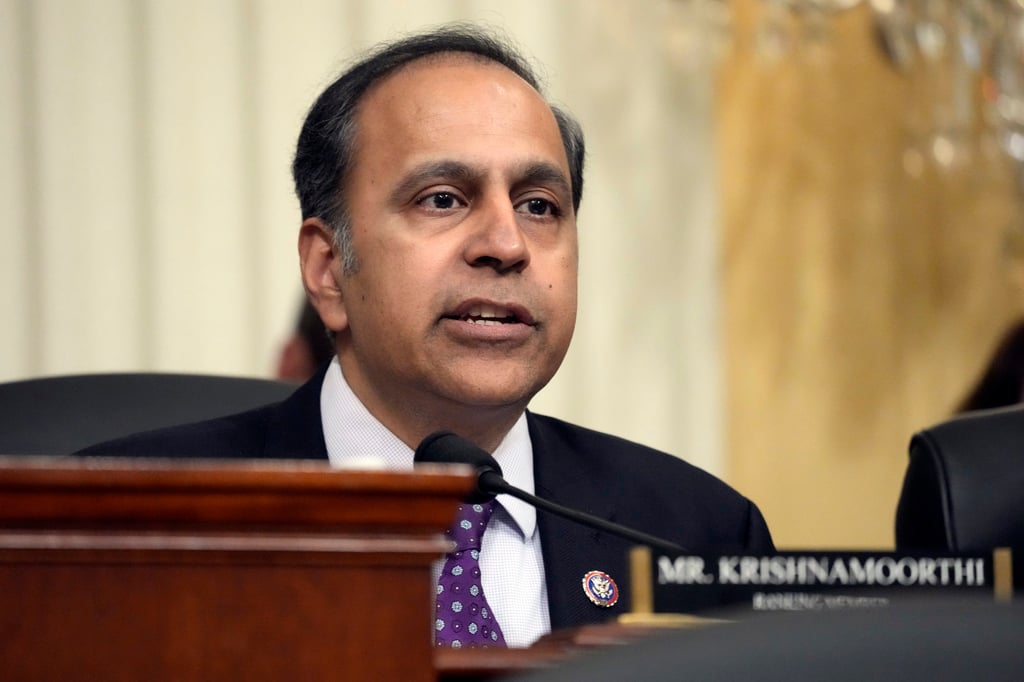 US congressman Raja Krishnamoorthi, an Illinois Democrat, is the ranking member of the special House committee focused on China. Photo: AP US congressman Raja Krishnamoorthi, an Illinois Democrat, is the ranking member of the special House committee focused on China. Photo: AP