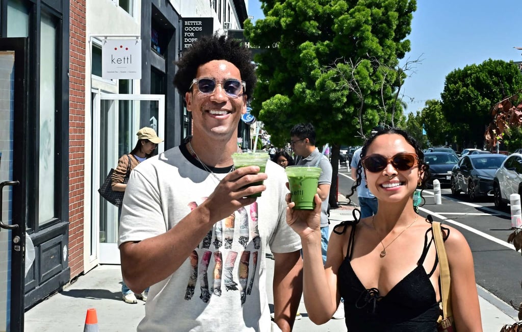Kettl Tea customers with their matcha drinks in Los Angeles. Photo: AFP Kettl Tea customers with their matcha drinks in Los Angeles. Photo: AFP