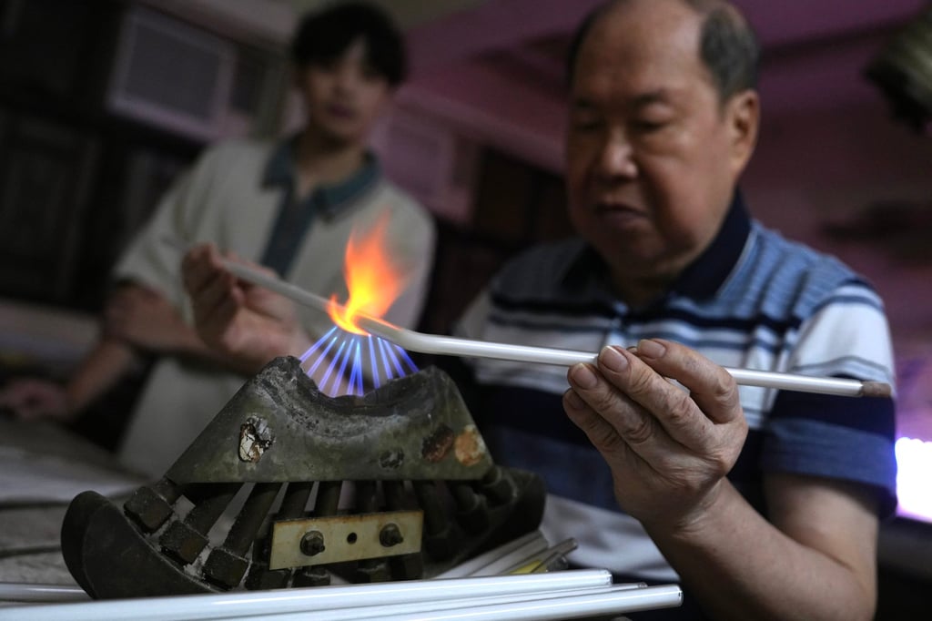 Wong works in his studio in Mong Kok, Hong Kong. Photo: Sun Yeung Wong works in his studio in Mong Kok, Hong Kong. Photo: Sun Yeung