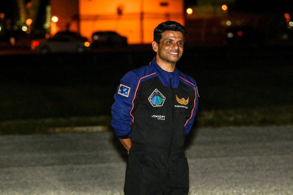Axiom-4 pilot Shubhanshu Shukla of India in Florida on Tuesday before his mission to the International Space Station. His participation is seen as a major boost for India’s space ambitions. Photo: Reuters Axiom-4 pilot Shubhanshu Shukla of India in Florida on Tuesday before his mission to the International Space Station. His participation is seen as a major boost for India’s space ambitions. Photo: Reuters