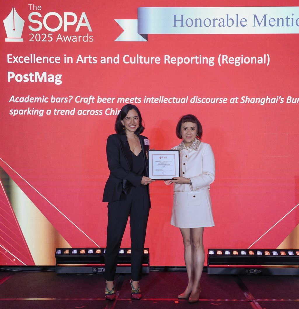 Cat Nelson (left), editor of PostMag, receiving the SOPA 2025 Honourable Mention for Excellence in Arts and Culture Reporting (Regional) award. Photo: SOPA Cat Nelson (left), editor of PostMag, receiving the SOPA 2025 Honourable Mention for Excellence in Arts and Culture Reporting (Regional) award. Photo: SOPA