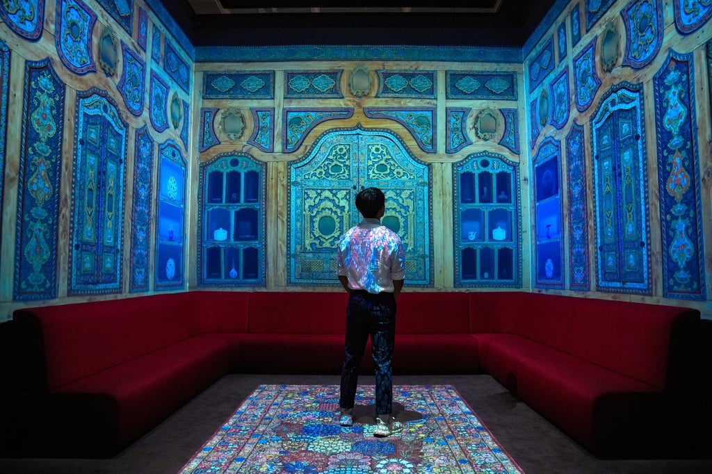 A room at the Wonders of Imperial Carpets exhibition at the Hong Kong Palace Museum. Photo: May Tse A room at the Wonders of Imperial Carpets exhibition at the Hong Kong Palace Museum. Photo: May Tse