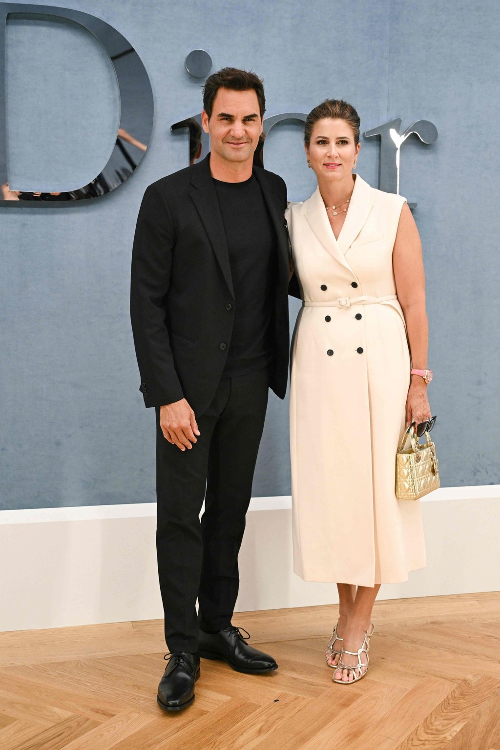 Roger Federer and his wife, Mirka, at Paris Fashion Week in the French capital on Friday. Photo: AFP