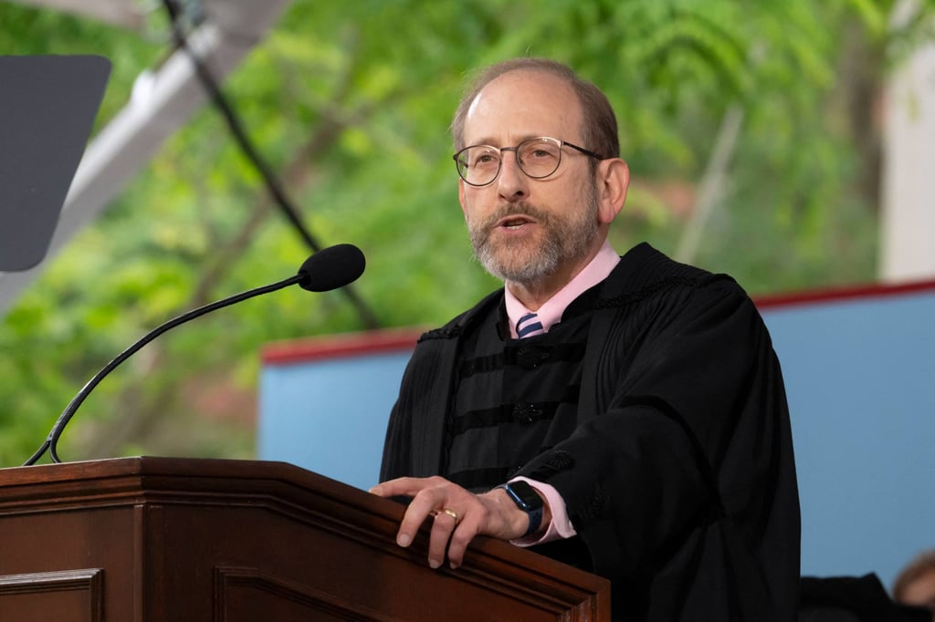 Harvard President Alan Garber speaks during the 374th Harvard Commencement in Harvard Yard in Cambridge, Massachusetts, on May 29. Photo: AFP