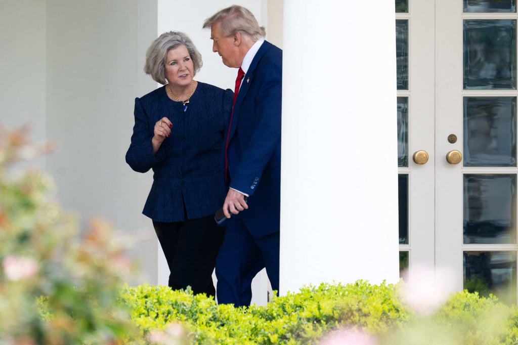 US President Donald Trump and White House chief of staff Susie Wiles. Photo: AFP