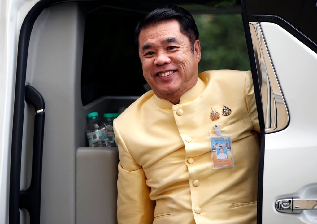 Thai Deputy Prime Minister and acting caretaker prime minister Suriya Juangroongruangkit arrives to attend a cabinet meeting in Bangkok on Monday. Photo: EPA