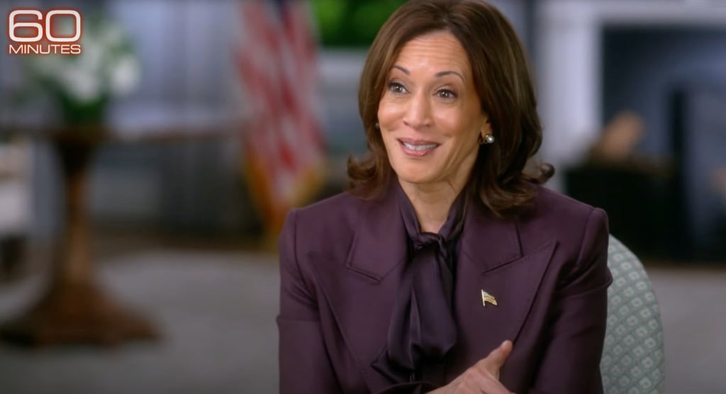 Kamala Harris in the 60 Minutes interview last year. File photo: CBS