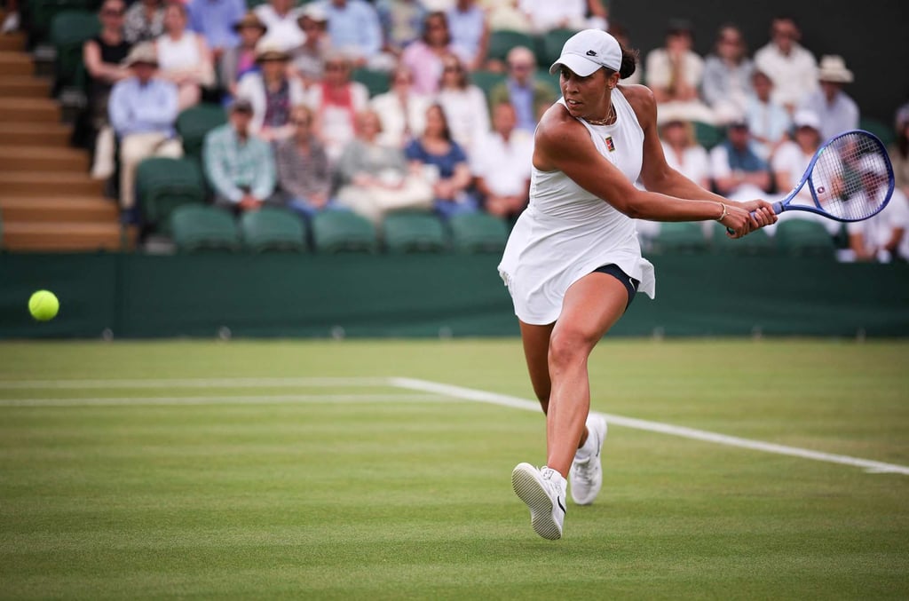 American sixth seed Madison Keys plays a backhand return to Serbia’s Olga Danilovic. Photo: AFP