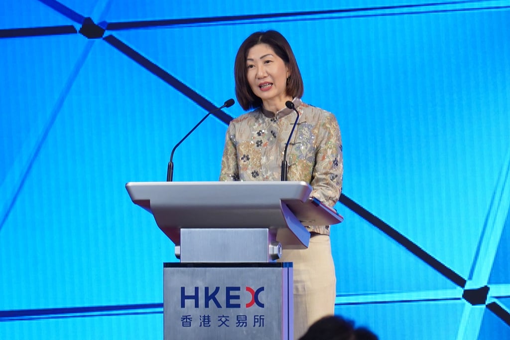 HKEX CEO Bonnie Chan Yiting said the launch of the order-routing service further advances the development of Hong Kong’s fund distribution ecosystem. Photo: Edmond So