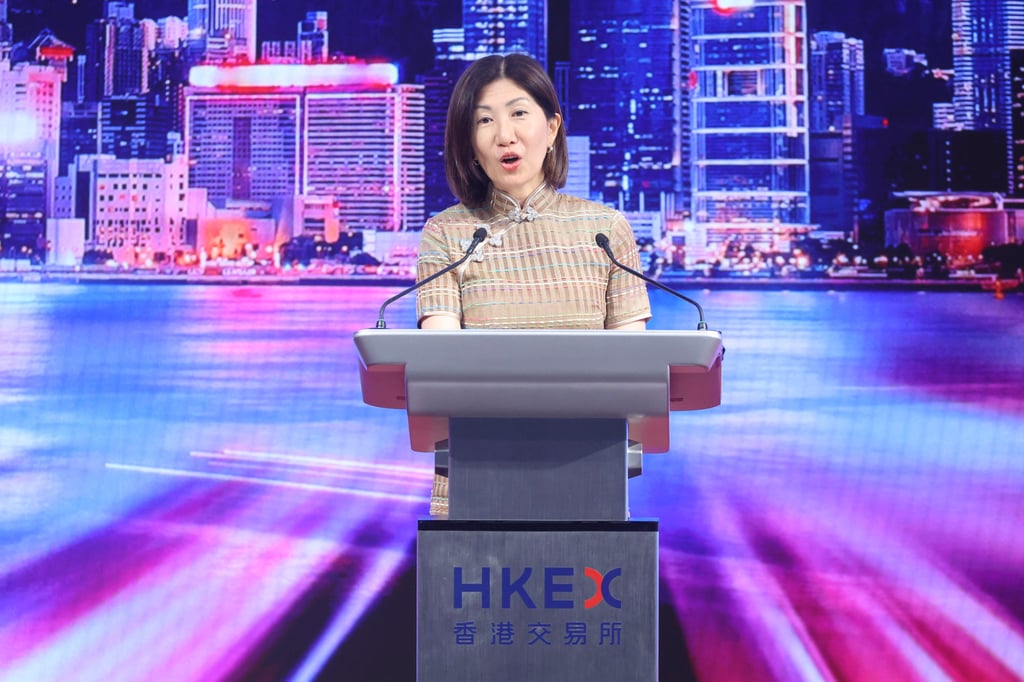 HKEX CEO Bonnie Chan Yiting said the launch of the order-routing service further advances the development of Hong Kong’s fund distribution ecosystem. Photo: Edmond So