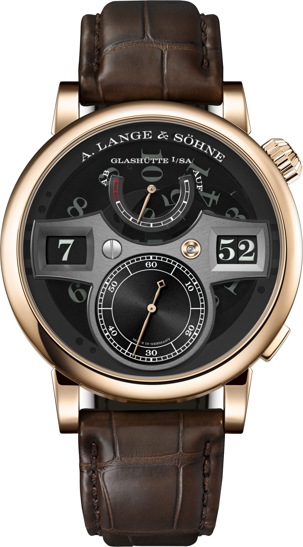 A. Lange & Söhne rendered its newest Odysseus in Honeygold. Photo: Handout A. Lange & Söhne rendered its newest Odysseus in Honeygold. Photo: Handout