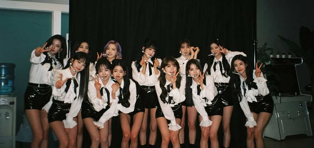 Jo Yu-ri and the Iz*One members in April 2021. Photo: @official_izone/Instagram