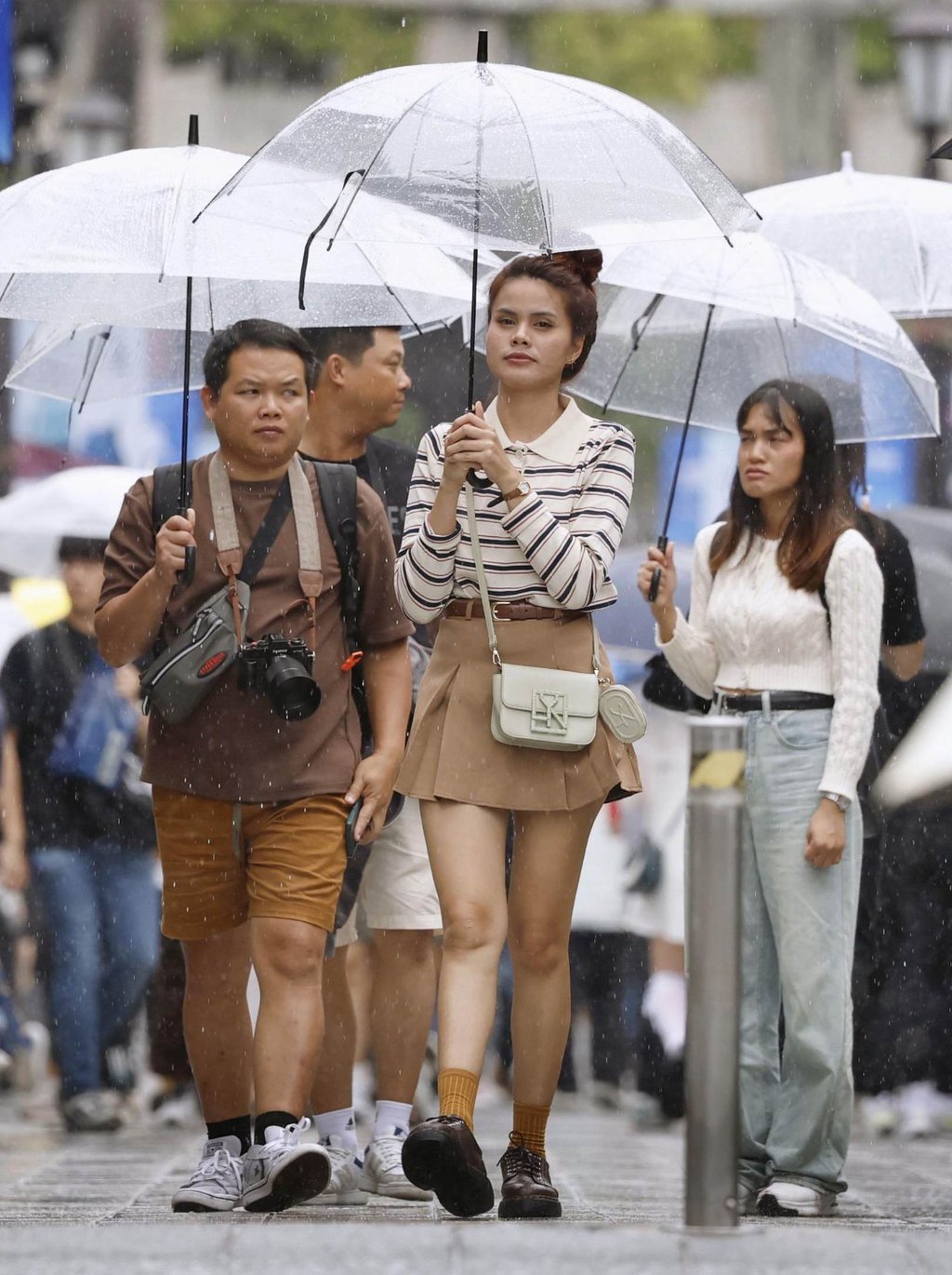 Foreign tourists on a street leading to the Dazaifu Tenmangu shrine in Dazaifu on May 21. Photo: Kyodo