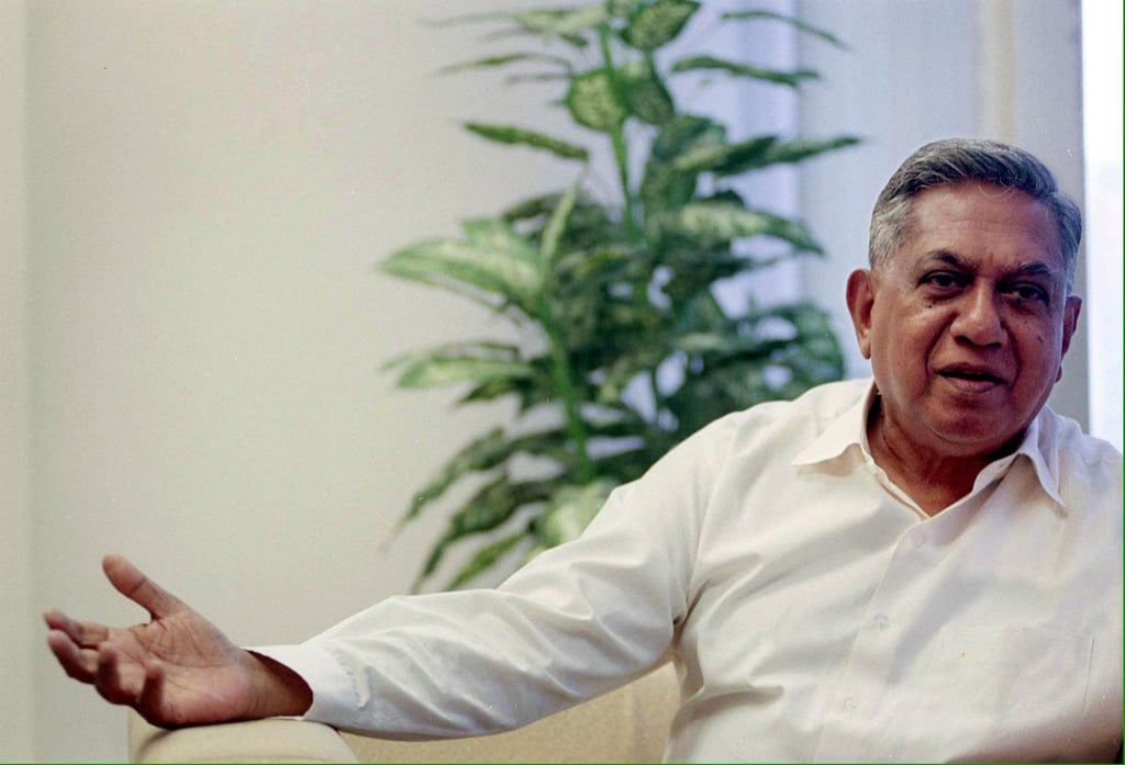 Veteran diplomat S.R. Nathan in Singapore in 1999, shortly before he became the country’s sixth president. Photo: AFP Veteran diplomat S.R. Nathan in Singapore in 1999, shortly before he became the country’s sixth president. Photo: AFP