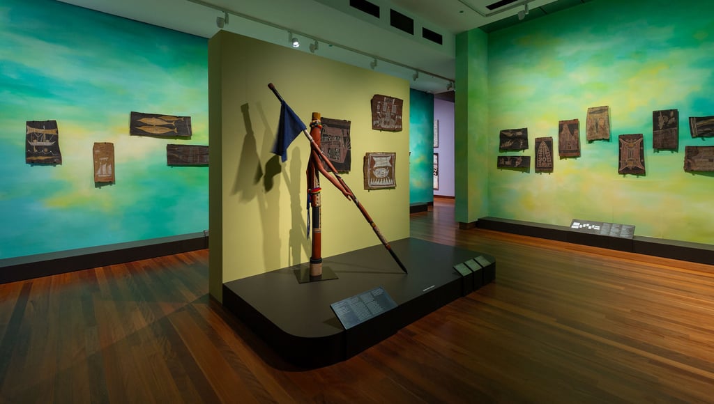 Installation view of “65,000 Years: A Short History of Australian Art” at the Potter Museum of Art, at the University of Melbourne. Co-curated by Langton, the exhibition features more than 400 works. Photo: Christian Capurro