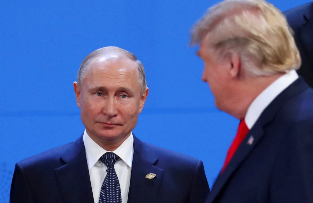 US President Donald Trump and Russian President Vladimir Putin are seen during the G20 leaders’ summit in Buenos Aires, Argentina, in November 2018. Photo: Reuters