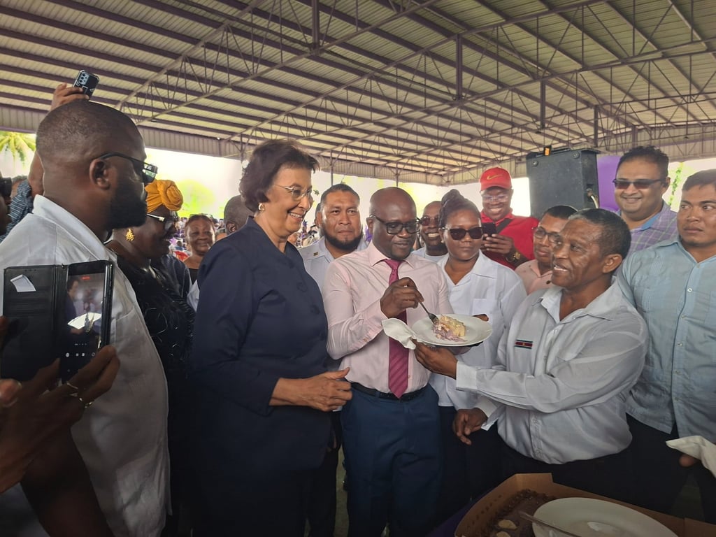Jennifer Simons at a party after being elected Suriname’s president. Photo: AP