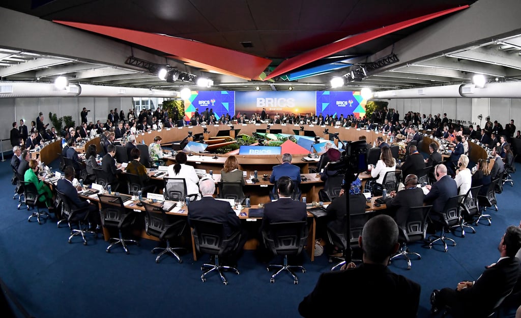 Brics leaders attend a session on strengthening multilateral cooperation. Photo: Handout Brics leaders attend a session on strengthening multilateral cooperation. Photo: Handout