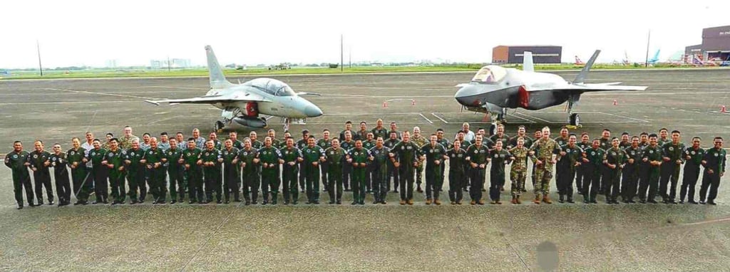 American and Filipino Air Force officers pose with F-35 and FA-50 aircraft during the launch of Cope Thunder on Monday at Clark Air Base. Photo: Philippine Air Force American and Filipino Air Force officers pose with F-35 and FA-50 aircraft during the launch of Cope Thunder on Monday at Clark Air Base. Photo: Philippine Air Force