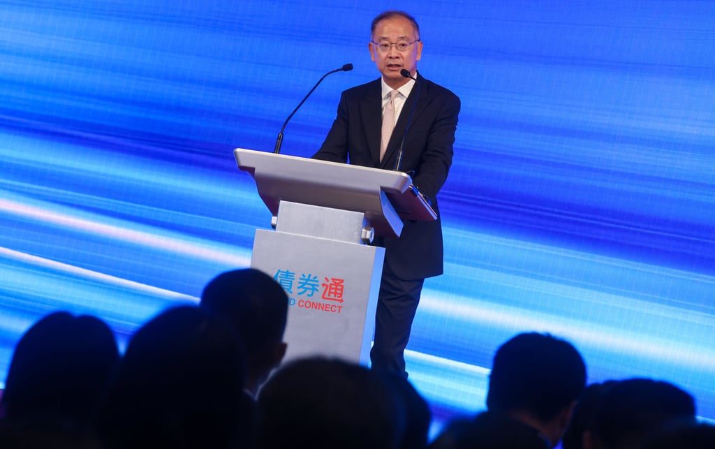 HKMA Chief Executive Eddie Yue Wai-man speaks at the Bond Connect Anniversary Summit on July 8, 2025. Photo: Jonathan Wong HKMA Chief Executive Eddie Yue Wai-man speaks at the Bond Connect Anniversary Summit on July 8, 2025. Photo: Jonathan Wong