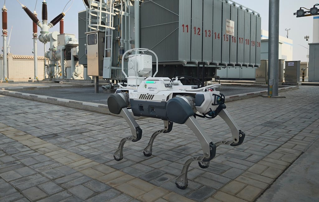 A robotic dog from Deep Robotics goes through its paces in Ningxia. Photo: Handout A robotic dog from Deep Robotics goes through its paces in Ningxia. Photo: Handout