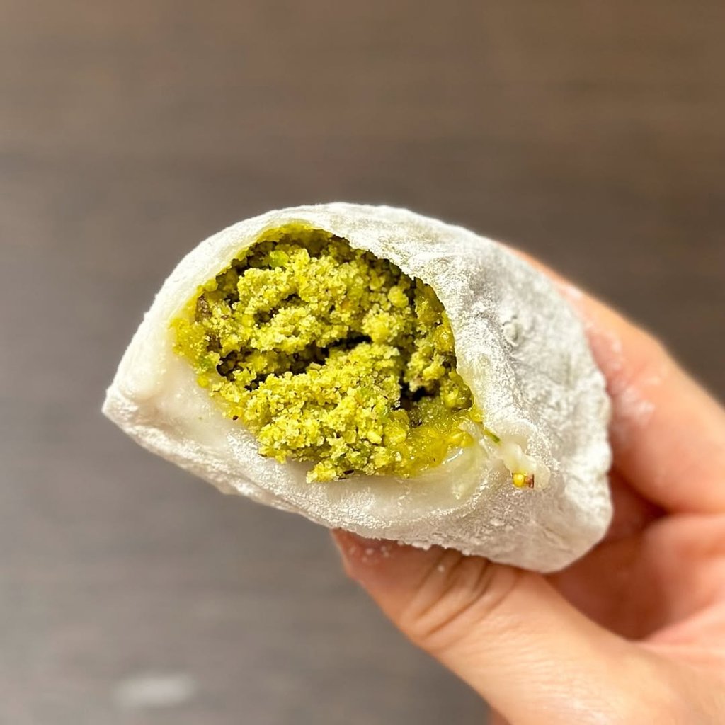 Pistachio mochi at Min Fong Hong, which Wong claims are the best in Hong Kong. Photo: Instagram/vienne_carpe.diem Pistachio mochi at Min Fong Hong, which Wong claims are the best in Hong Kong. Photo: Instagram/vienne_carpe.diem