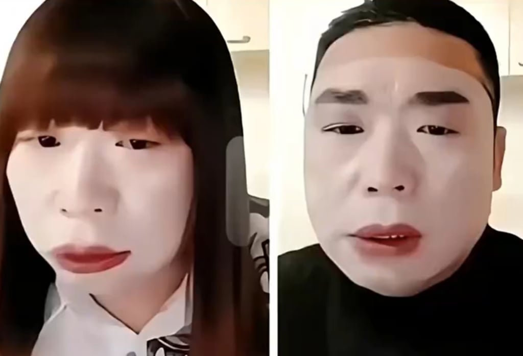 Jiao wore heavy make-up, long hair wigs and women’s clothing to lure his victims. Photo: Weibo Jiao wore heavy make-up, long hair wigs and women’s clothing to lure his victims. Photo: Weibo