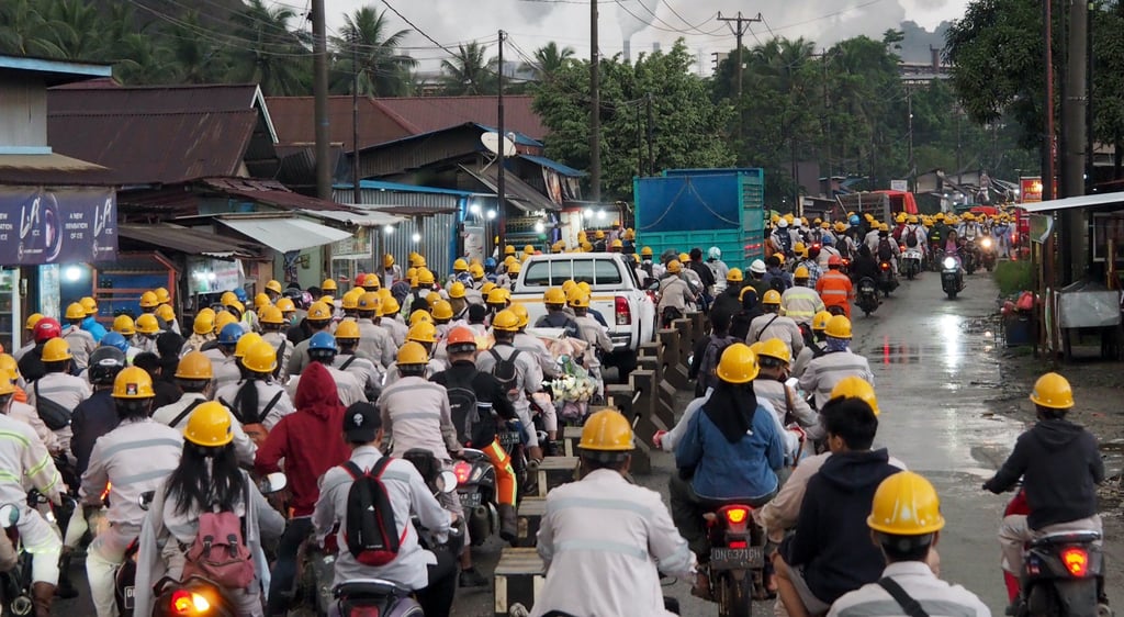 Workers at Indonesia’s Morowali Industrial Park, which hosts primarily nickel-related industries. Photo: Riza Salman