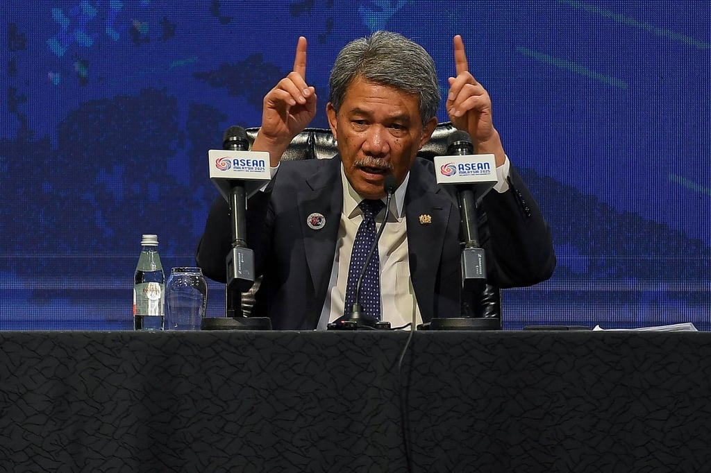 Malaysia’s Foreign Affairs Minister Mohamad Hasan during a press conference at the end of the Asean Foreign Ministers’ meeting in Kuala Lumpur on Friday. Photo: AFP