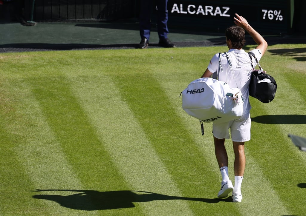 Taylor Fritz leaves Centre Court after losing to Carlos Alcaraz. Photo: EPA Taylor Fritz leaves Centre Court after losing to Carlos Alcaraz. Photo: EPA