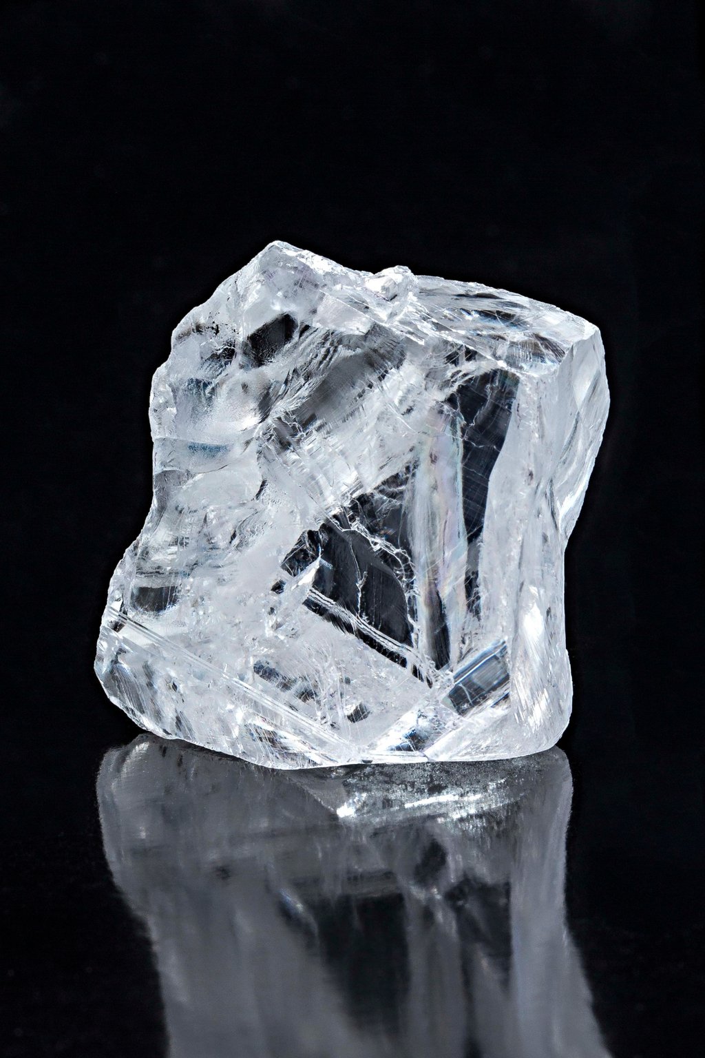 The 373.72-carat rough diamond that once formed part of the legendary Lesedi la Rona, from which the Infinity diamond was painstakingly cut. Photo: Handout The 373.72-carat rough diamond that once formed part of the legendary Lesedi la Rona, from which the Infinity diamond was painstakingly cut. Photo: Handout