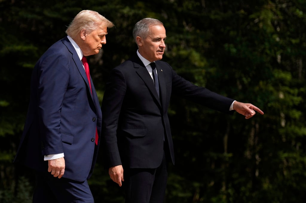 US President Donald Trump and Canada’s Prime Minister Mark Carney at last month’s G7 Summit in Kananaskis, Canada. Photo: AP