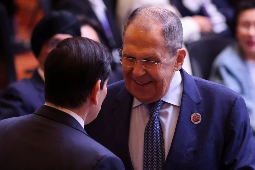Russia’s Foreign Minister Sergey Lavrov meets US Secretary of State Marco Rubio at the East Asia Summit in Kuala Lumpur on Friday. Photo: Reuters Russia’s Foreign Minister Sergey Lavrov meets US Secretary of State Marco Rubio at the East Asia Summit in Kuala Lumpur on Friday. Photo: Reuters