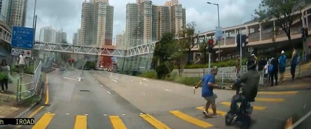 A screengrab show the moment just before the collision. Photo: Facebook/Steve Yeung A screengrab show the moment just before the collision. Photo: Facebook/Steve Yeung