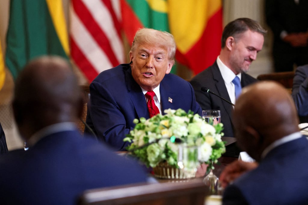 US President Donald Trump hosts a lunch for African leaders of Gabon, Guinea-Bissau, Liberia, Mauritania, and Senegal at the White House on July 9. Photo: Reuters
