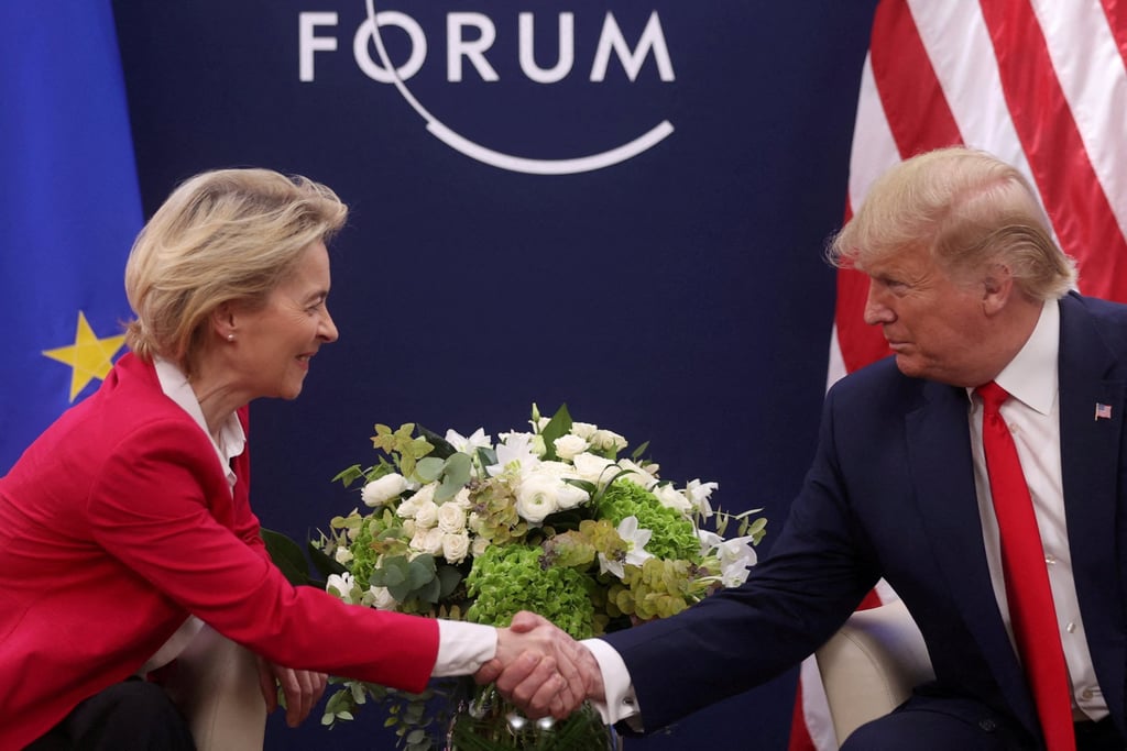 US President Donald Trump and European Commission President Ursula von der Leyen at the 50th World Economic Forum annual meeting in Davos in 2020. Photo: Reuters