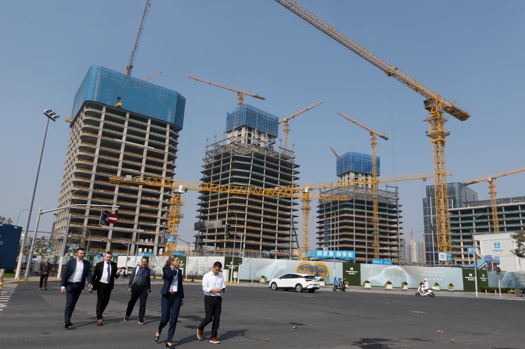 A file photo from November 2024 shows buildings under construction at the West Bund in Shanghai. Photo: Costfoto/NurPhoto via Getty Images A file photo from November 2024 shows buildings under construction at the West Bund in Shanghai. Photo: Costfoto/NurPhoto via Getty Images