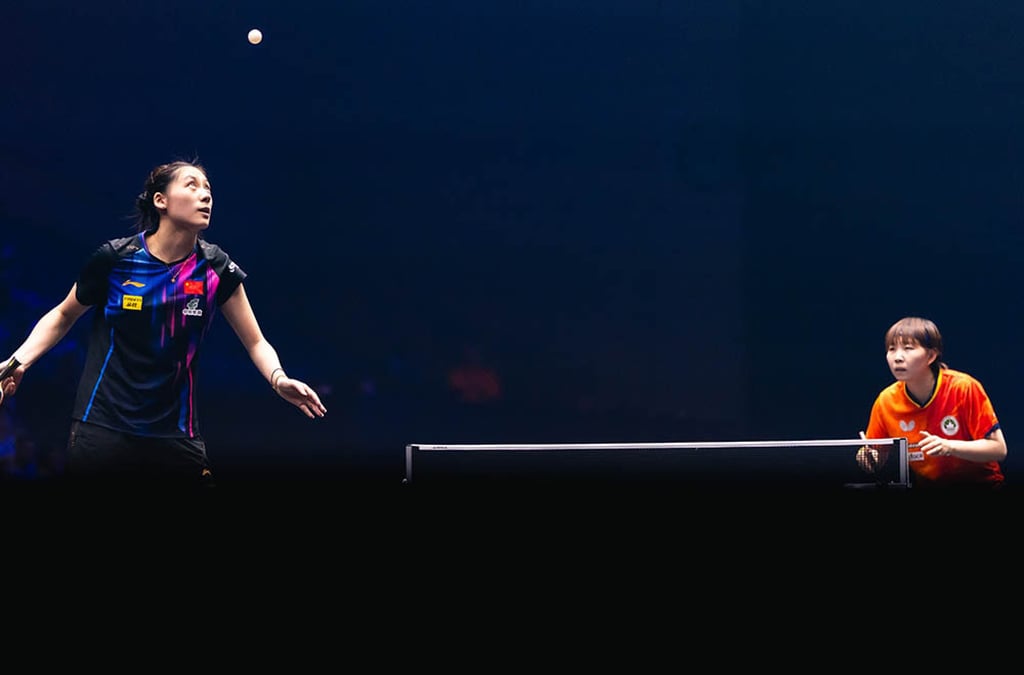 Zhu Yuling (right) came back from behind to beat Chen at the WTT United States Smash on Sunday. Photo: Handout Zhu Yuling (right) came back from behind to beat Chen at the WTT United States Smash on Sunday. Photo: Handout