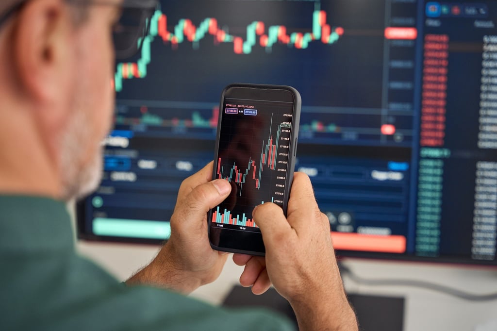 An investor analyses the cryptocurrency trading market on his smartphone. Photo: Shutterstock An investor analyses the cryptocurrency trading market on his smartphone. Photo: Shutterstock