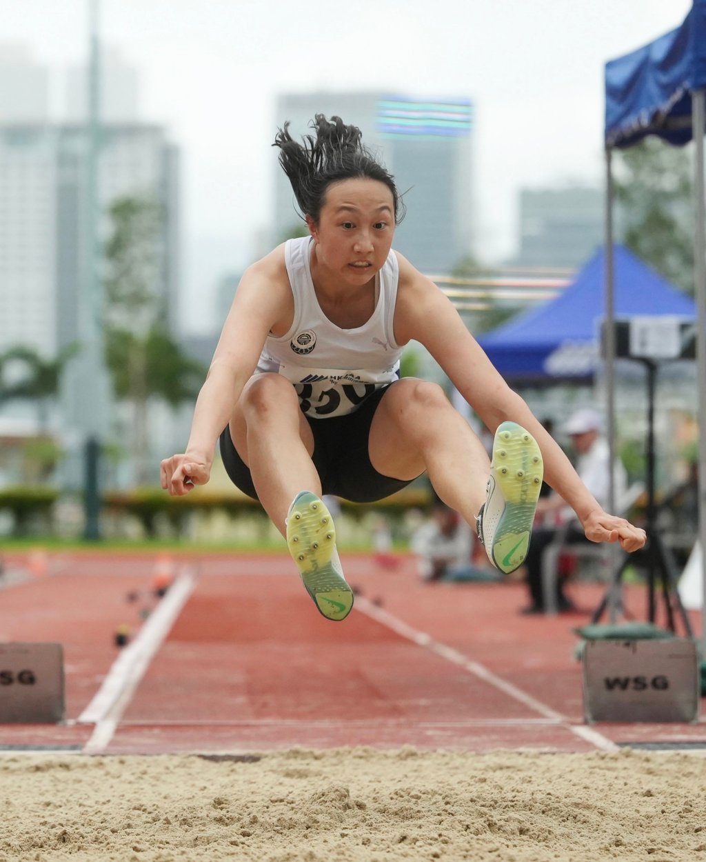 Tiffany Jia in action during the Hong Kong Athletics Series 2025 at Wan Chai Sports Ground. Photo: Sun Yeung