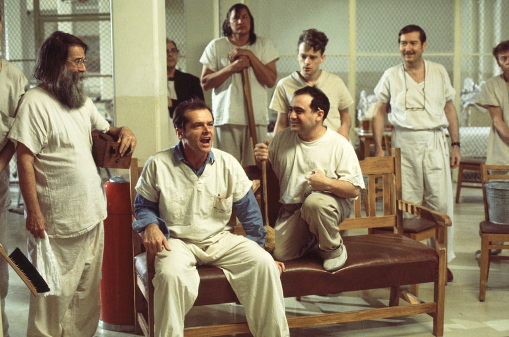 Jack Nicholson (seated, left) and Danny DeVito (seated, right) with supporting cast in a scene from One Flew Over the Cuckoo’s Nest. Photo: AP Jack Nicholson (seated, left) and Danny DeVito (seated, right) with supporting cast in a scene from One Flew Over the Cuckoo’s Nest. Photo: AP