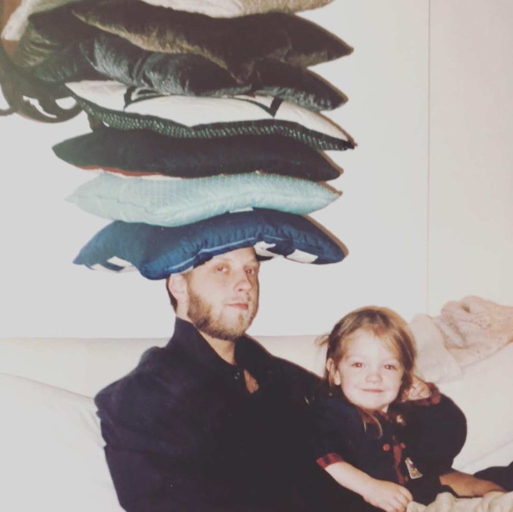 Abby Elliott shared an adorable old photo of her father, Chris Elliott, and herself for his birthday. Photo: @lilcutieforever/Instagram