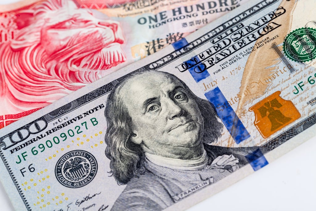 Hong Kong’s currency has been pegged to the US dollar since 1983. Photo: Getty Images Hong Kong’s currency has been pegged to the US dollar since 1983. Photo: Getty Images