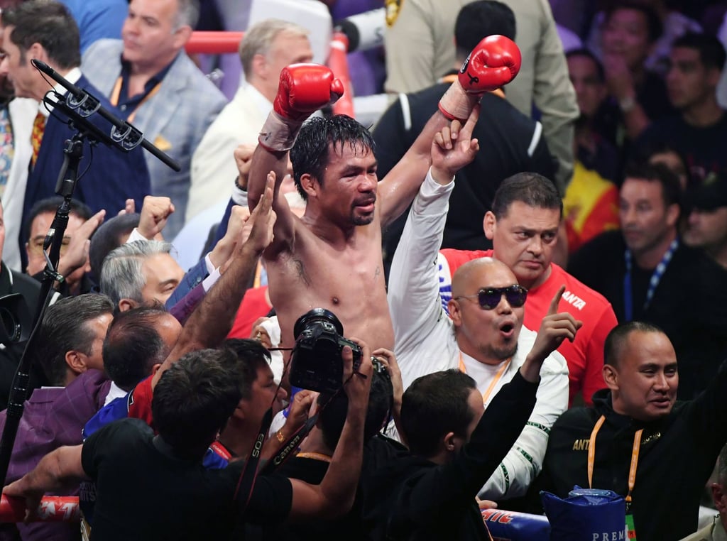 Pacquiao beat Keith Thurman to become the oldest welterweight world champion at age 40. Photo: AFP