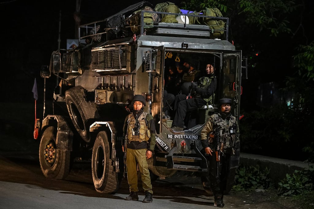 Indian troops stand guard near Pahalgam on April 22, following an attack. India deployed the BrahMos missile system after the incident. Photo: AFP Indian troops stand guard near Pahalgam on April 22, following an attack. India deployed the BrahMos missile system after the incident. Photo: AFP