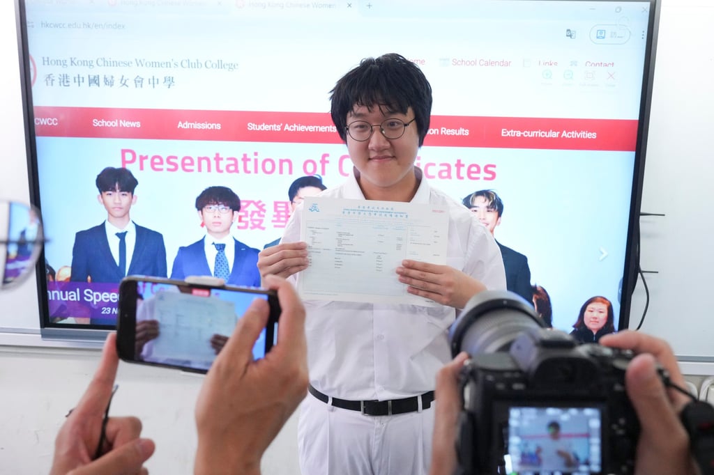 Wang Haibo obtained perfect grades in his seven subjects in addition to a module on algebra and calculus in this year’s Diploma of Secondary Education (DSE). Photo: May Tse