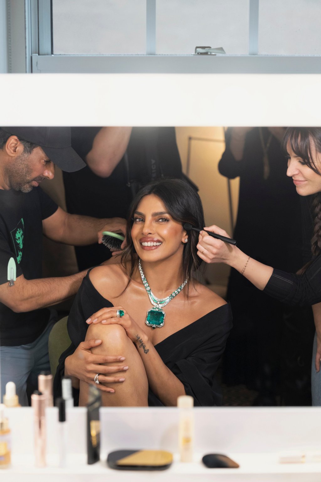 Priyanka Chopra Jonas in the Magnus Emerald necklace, featuring a 241.06-carat stone, from Bulgari’s Polychroma collection. Photo: Handout Priyanka Chopra Jonas in the Magnus Emerald necklace, featuring a 241.06-carat stone, from Bulgari’s Polychroma collection. Photo: Handout