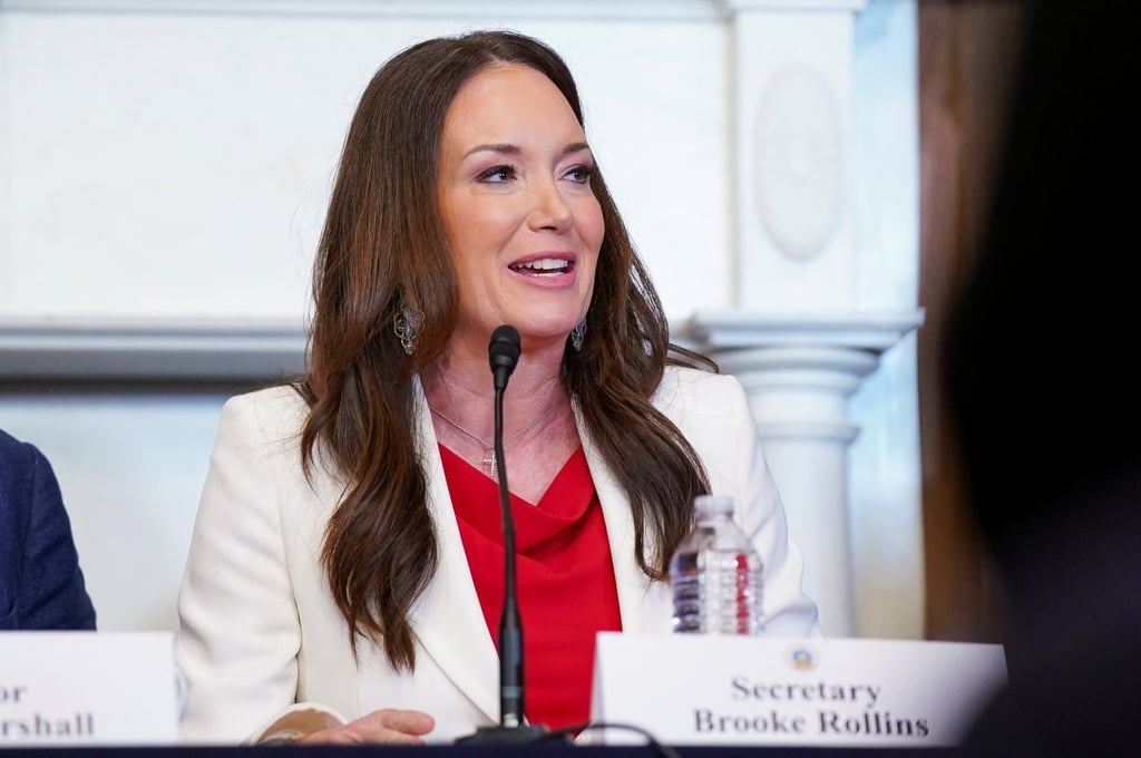 Agriculture Secretary Brooke Rollins on July 8 announced a farm security plan that included efforts to bar purchases of US farmland by nationals of China, Russia, North Korea and Iran. Photo: Reuters